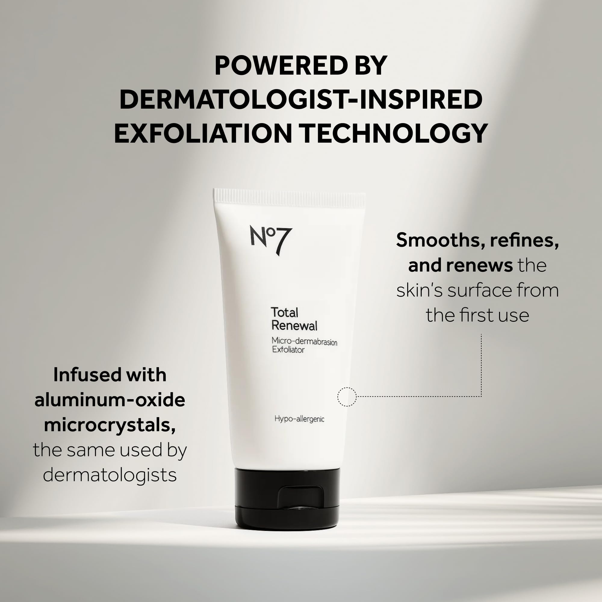 Texture shot of the cream-based No7 microdermabrasion exfoliator with aluminum-oxide crystals