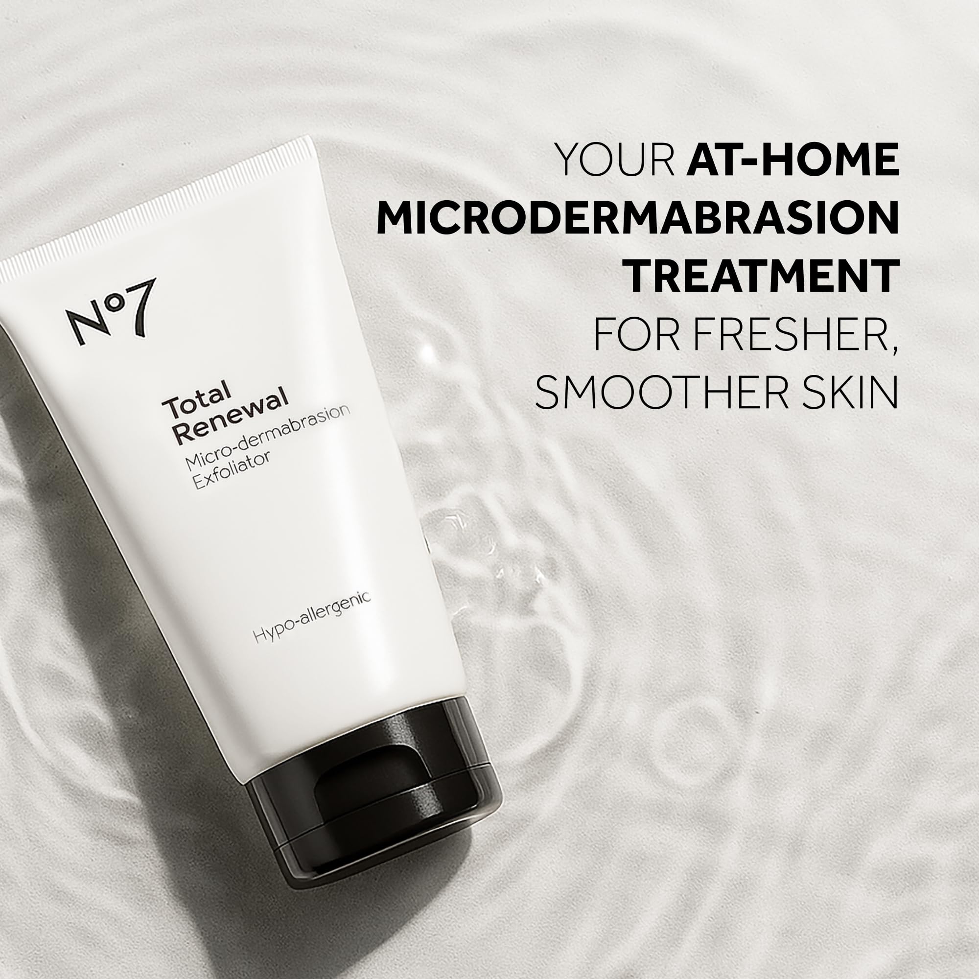 No7 dark spot corrector and face exfoliator tube standing upright against a clean background