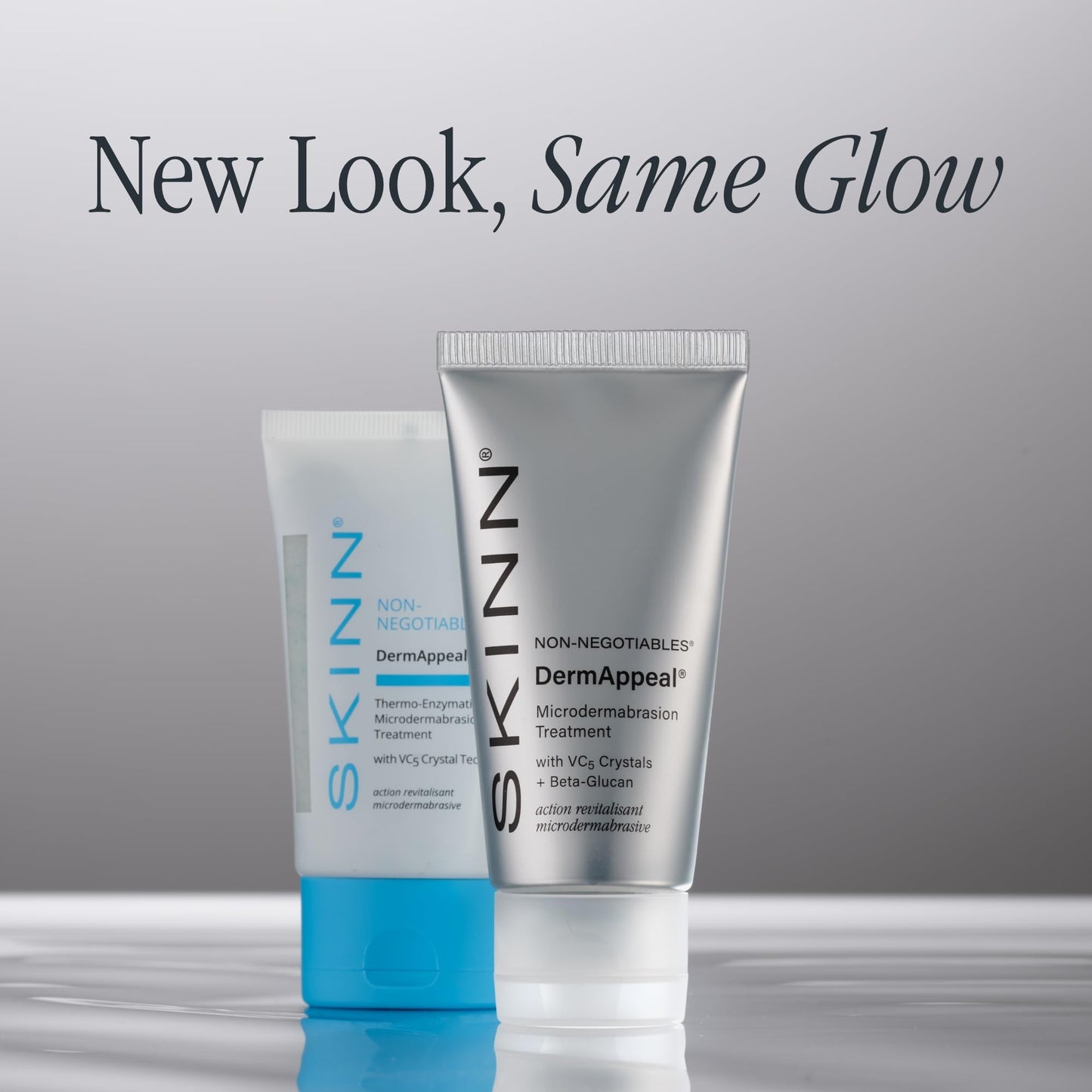 Applying a quarter-sized amount of SKINN DermAppeal exfoliating paste to wet skin
