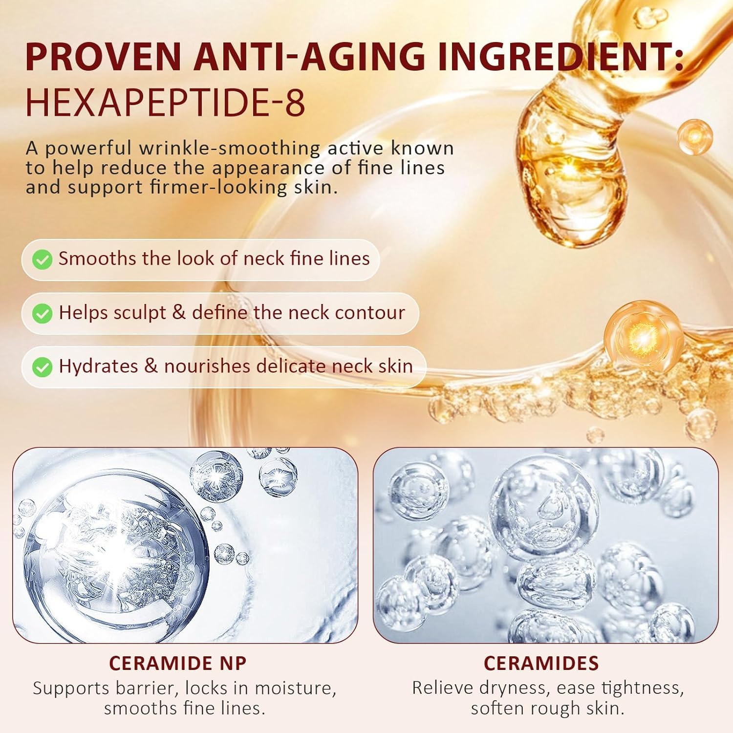 Close up of AH-8 firming neck cream dual roller applicator