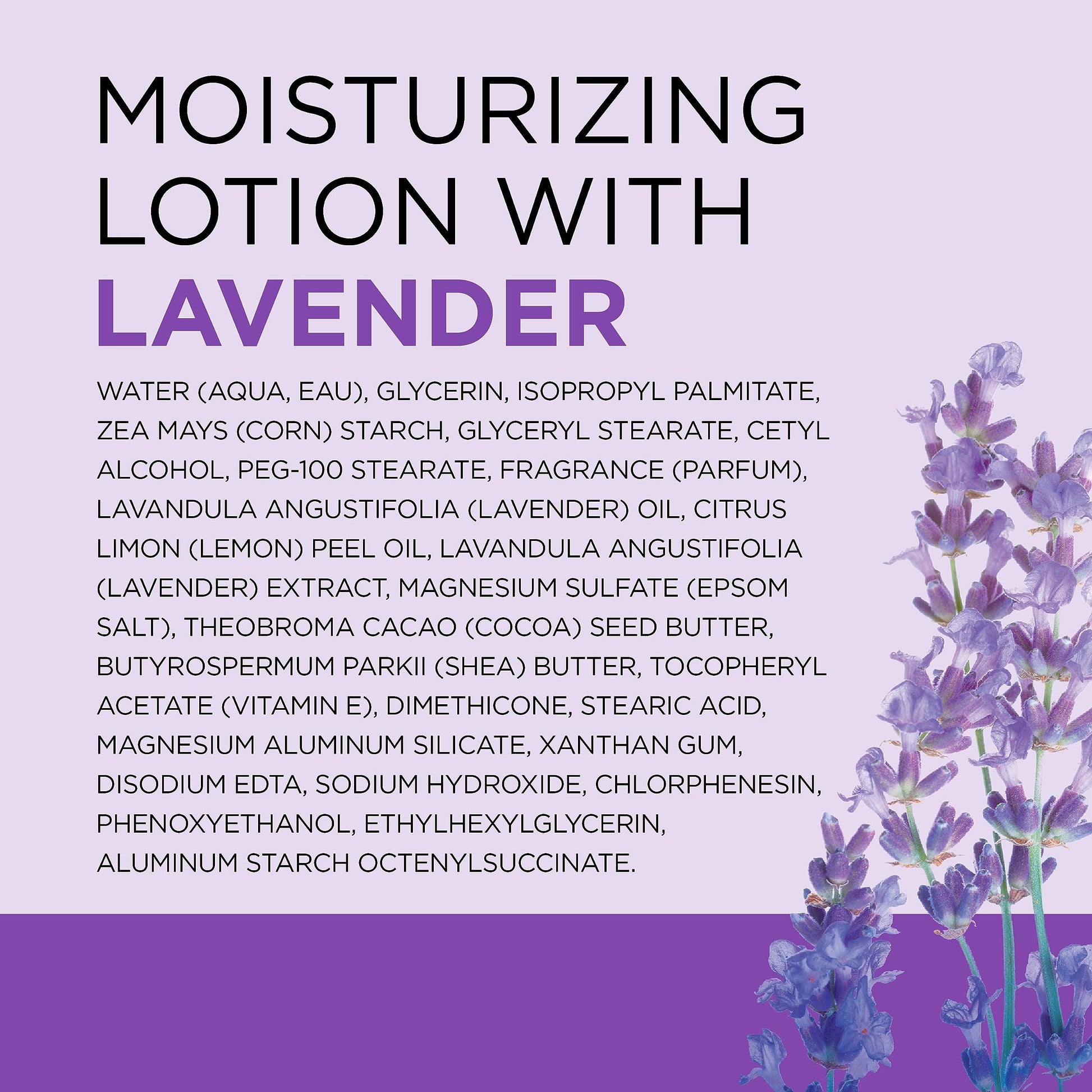 Authentic USA imported Dr Teal's lavender body lotion side angle showing paraben and phthalate free seals