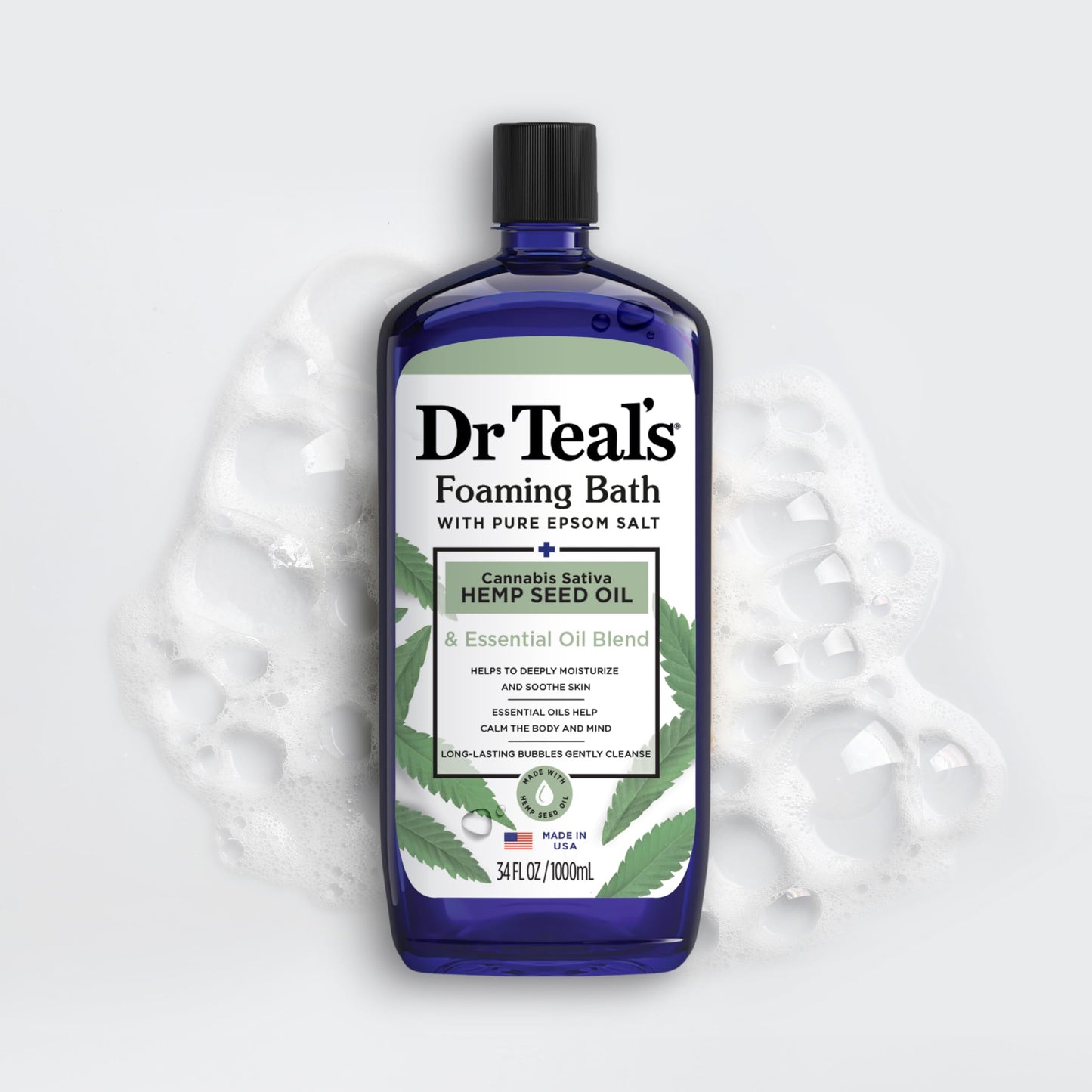 Dr Teal's USA imported muscle soothing Epsom salt bubble bath for evening self care
