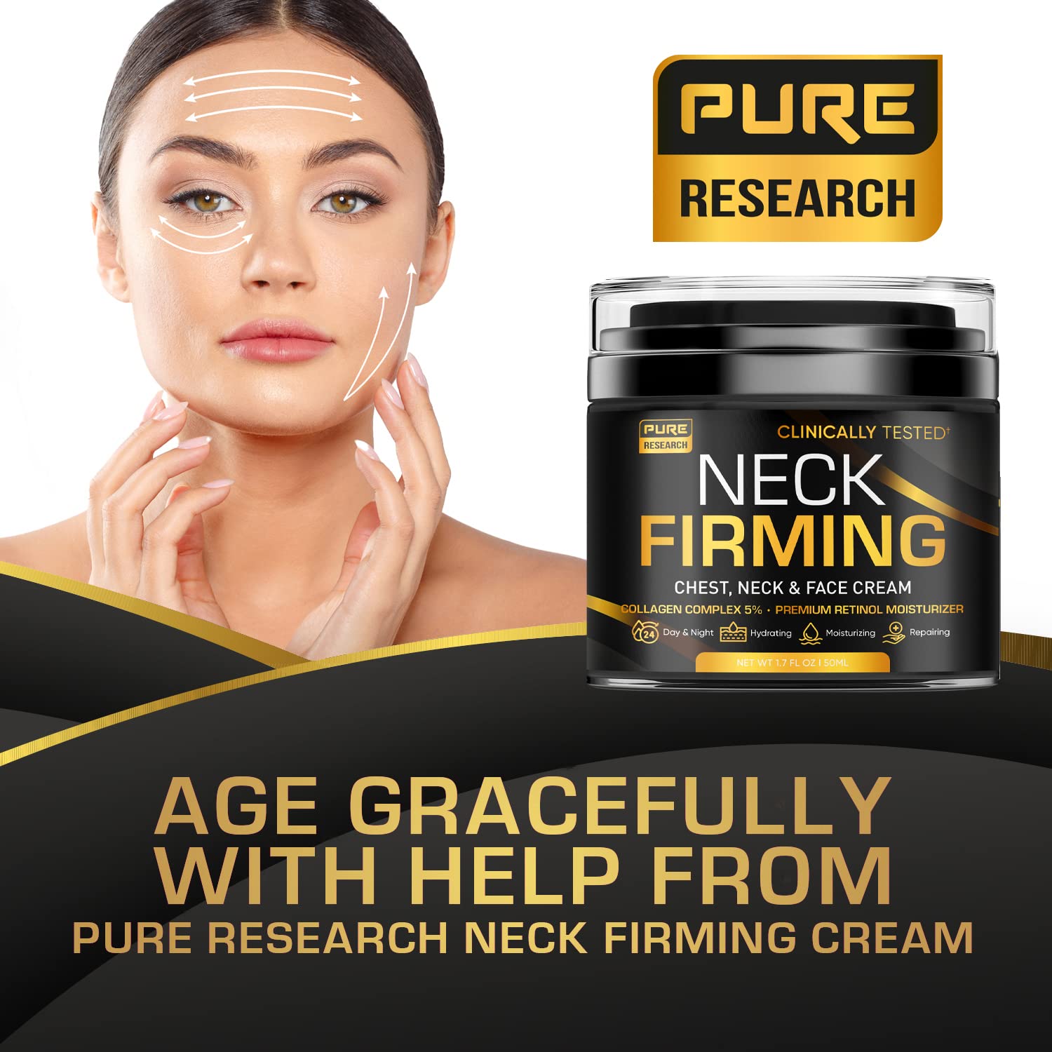 Pure Research skincare cream texture and application