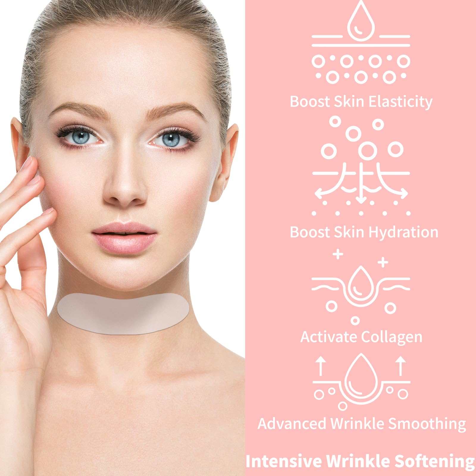 Reusable anti-aging silicone pads for neck lines