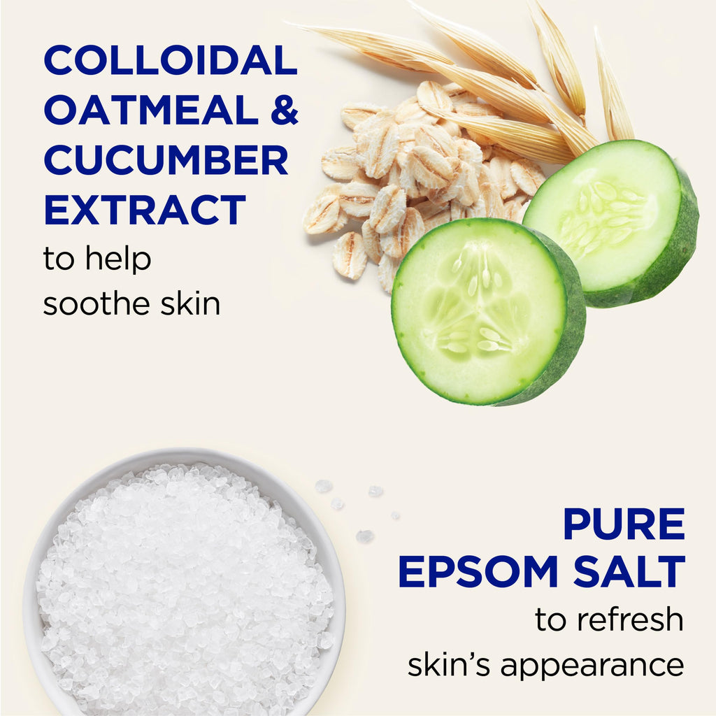 Dr Teal's colloidal oatmeal and cucumber bubble bath bottles