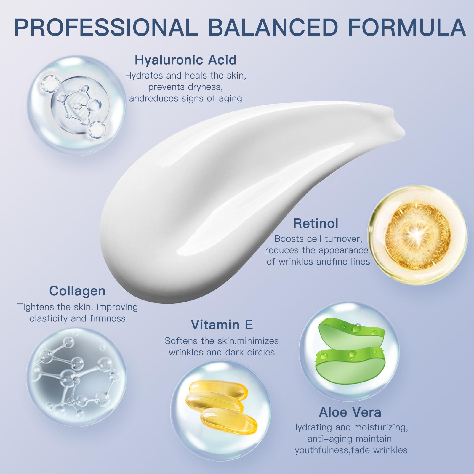 Side view of Snfajohe anti aging face moisturizer bottle