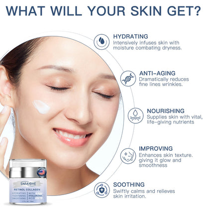 Texture shot of Snfajohe retinol and collagen firming cream
