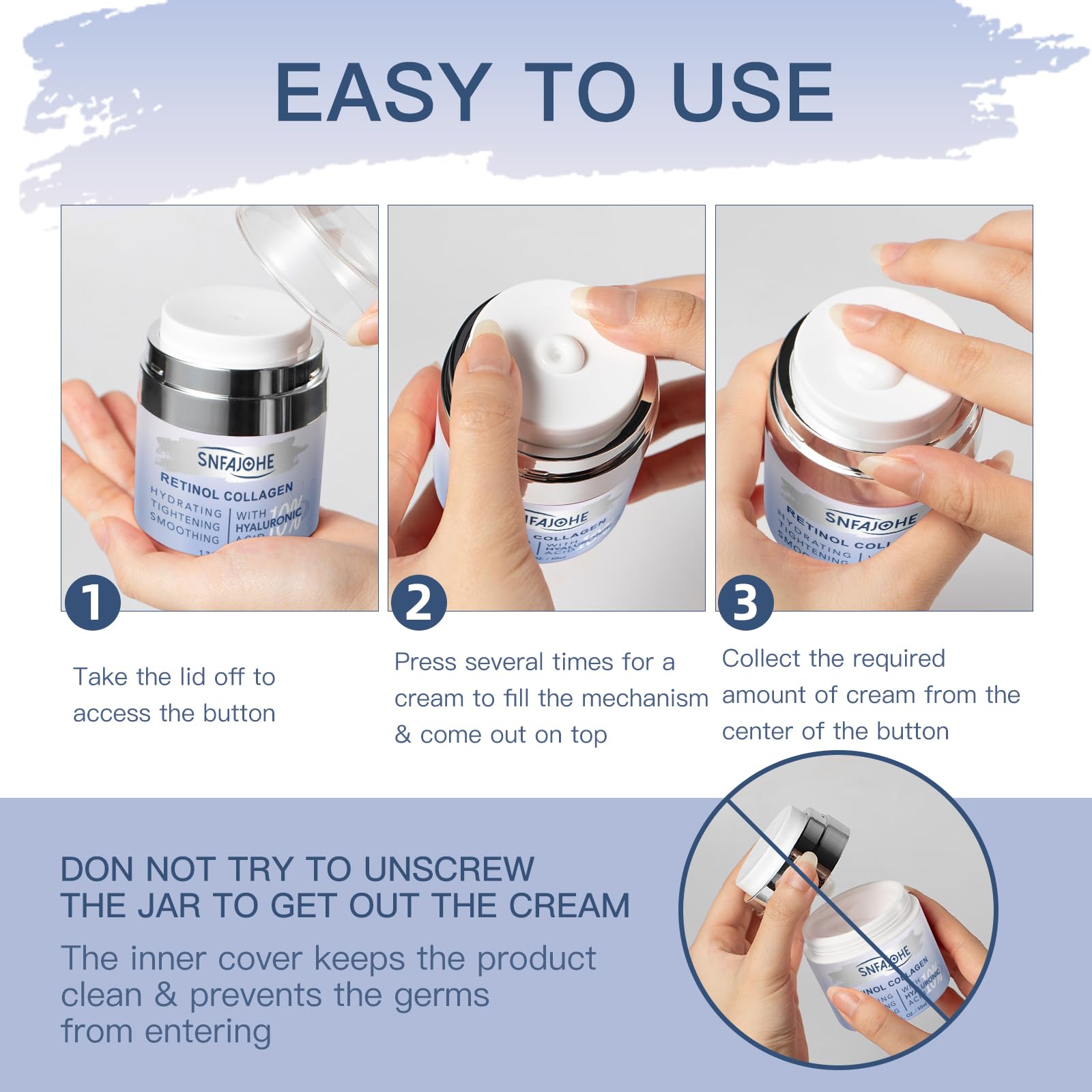 Detailed label information of Snfajohe 1.7 Fluid Ounce cream