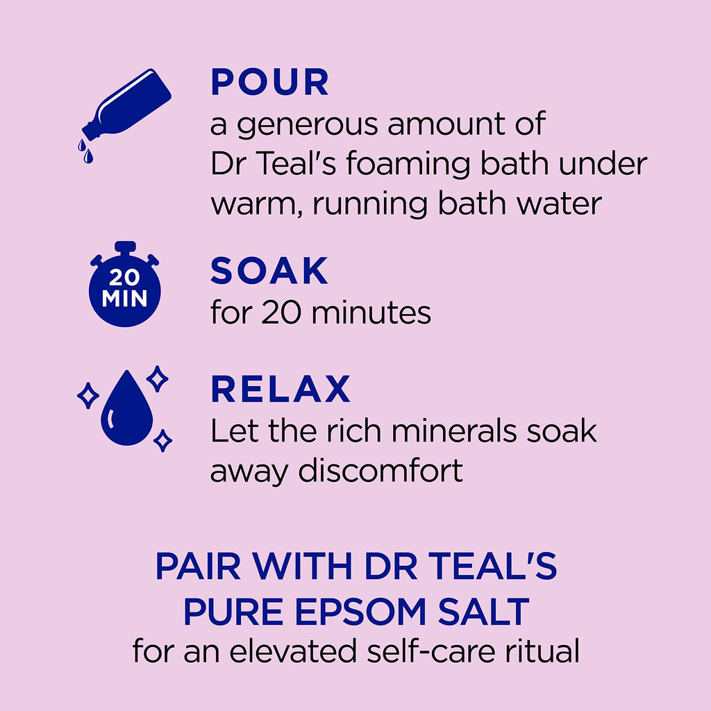 Dr Teal's Foaming Bath back label with ingredients