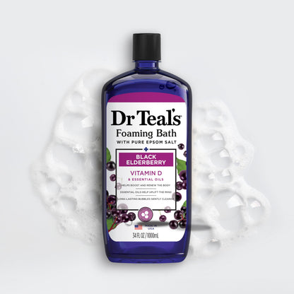 Dr Teals stress relief magnesium foaming bath multipack display