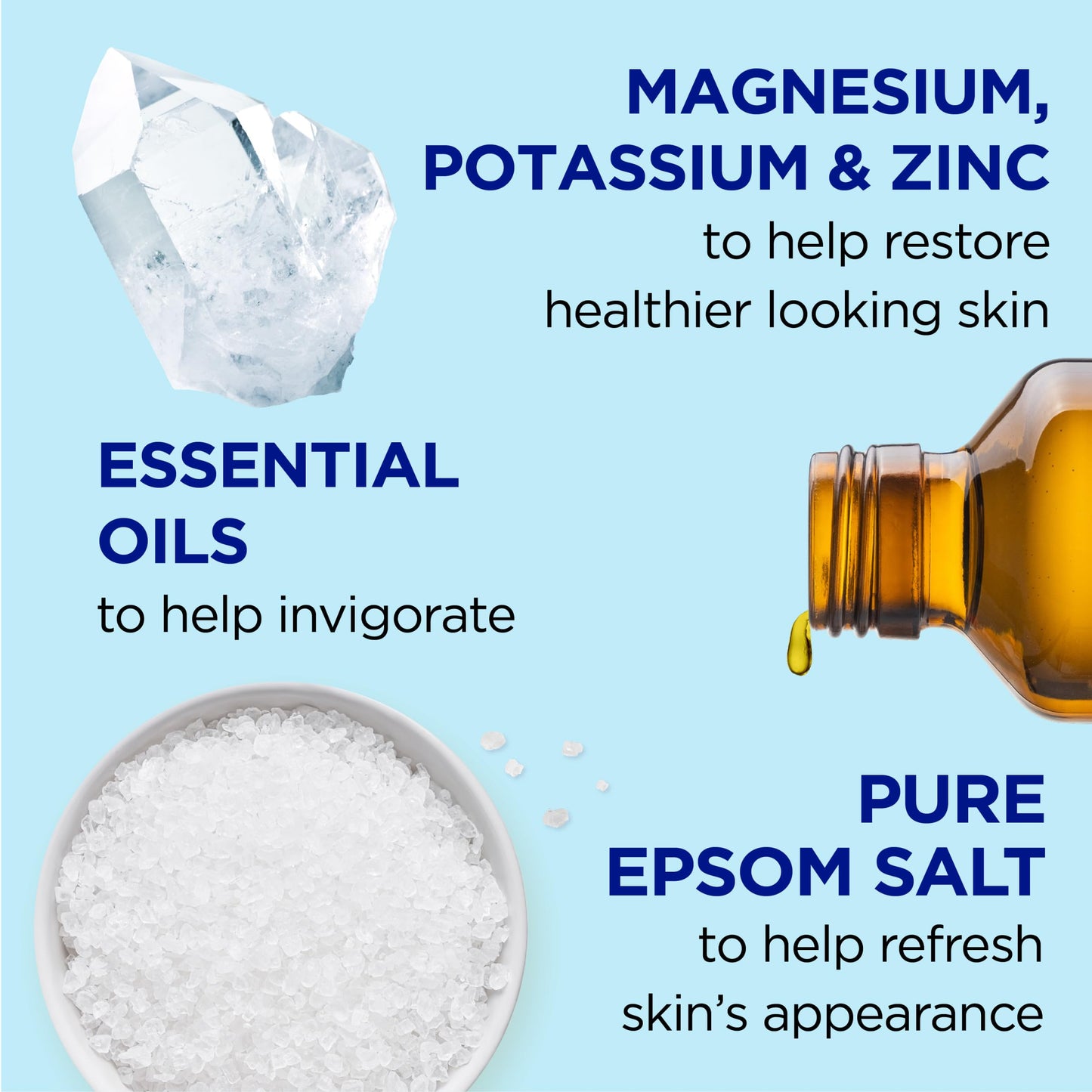 Dr Teal's Epsom salt bubble bath liquid enriched with magnesium and zinc