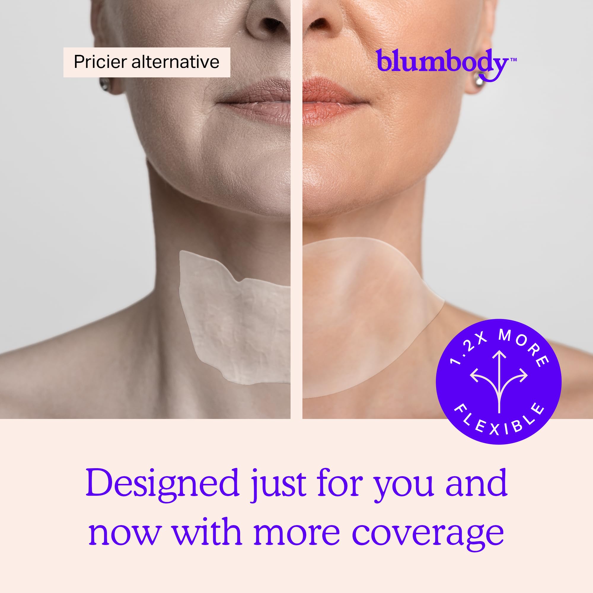 Close up of anti-aging silicone pad on skin