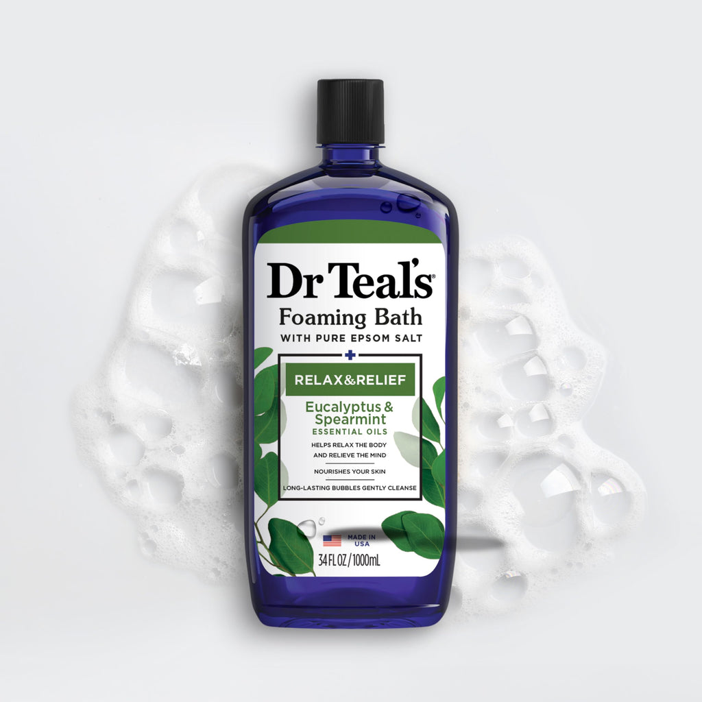 Dr Teal's 34 Fluid Ounce bottle size comparison view