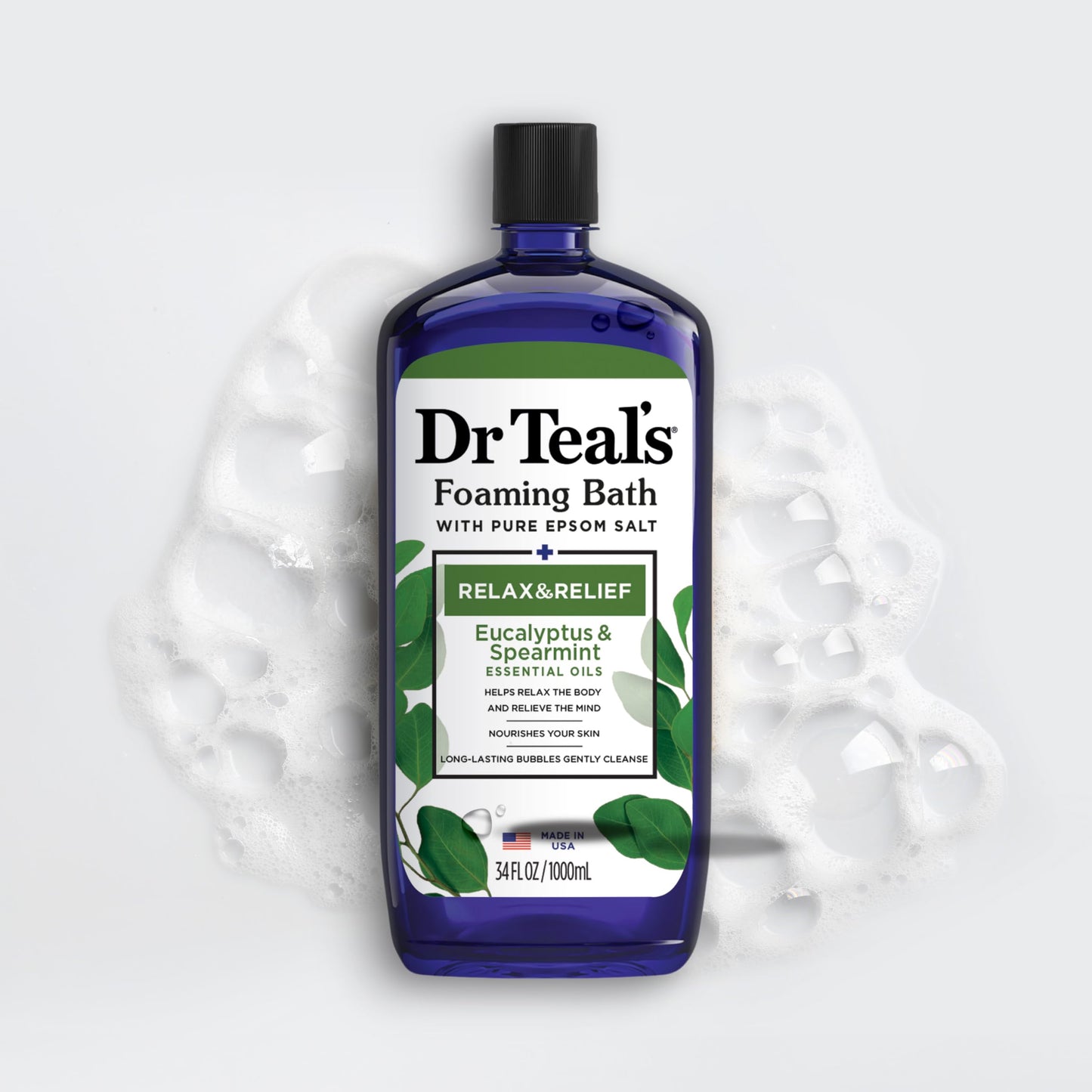 Authentic Dr Teal's relaxation foaming bath pour shot