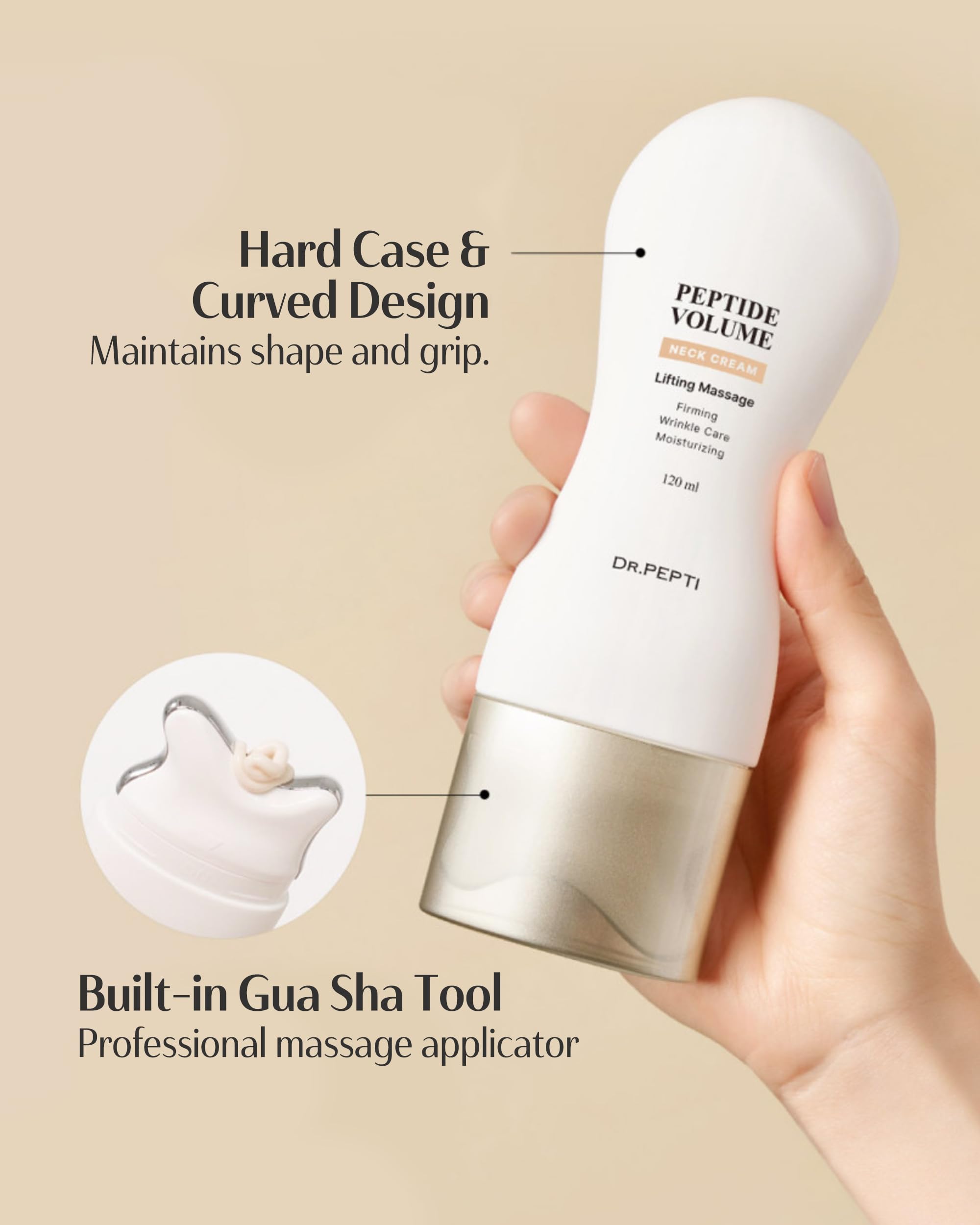 Detailed view of the ergonomic Gua Sha neck massager tip