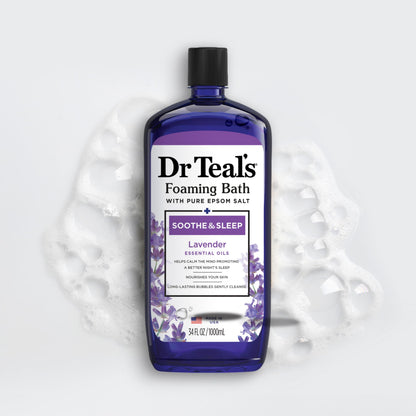 Dr Teal's vegan and paraben free lavender foaming bath multi pack setup