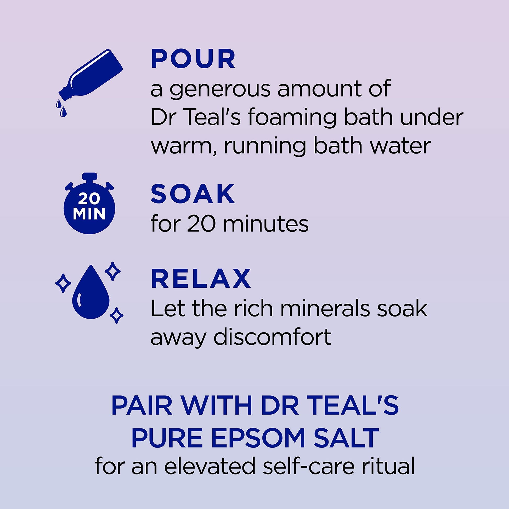 Dr Teal's Melatonin Lavender and Chamomile essential oil blend sleep bath pour shot