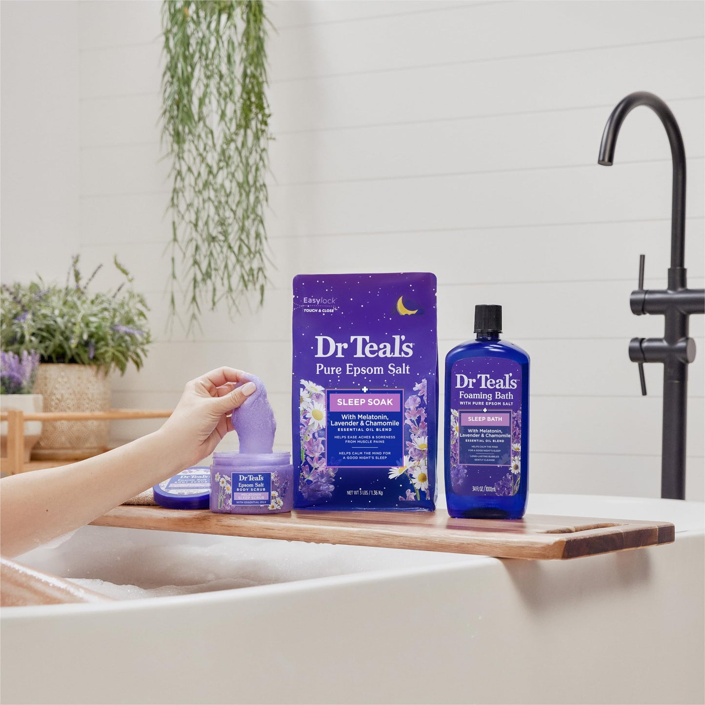 Dr Teal's Sleep Soak thirty four fluid ounces pack showing packaging details