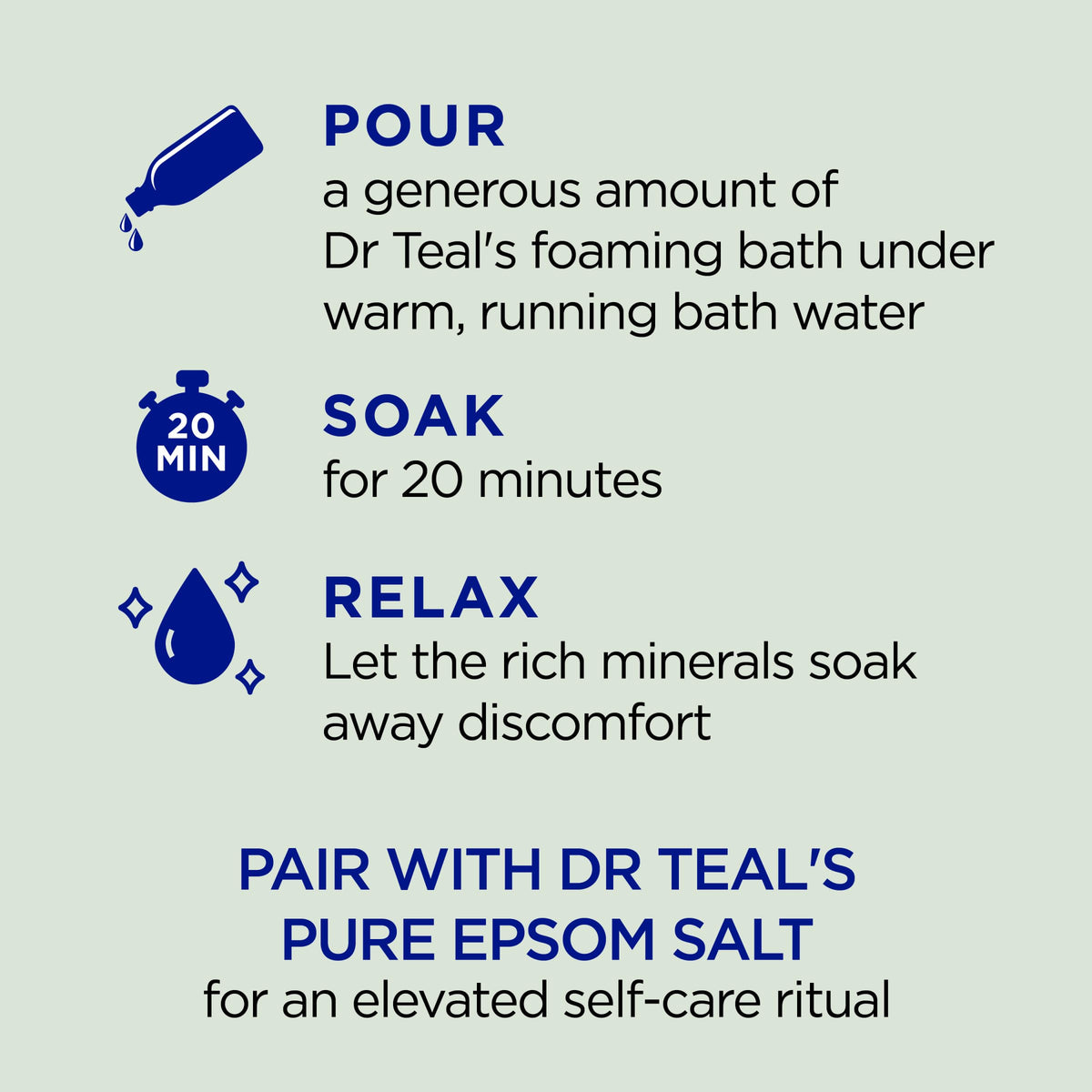 Dr Teal's pure Epsom salt bottle side profile