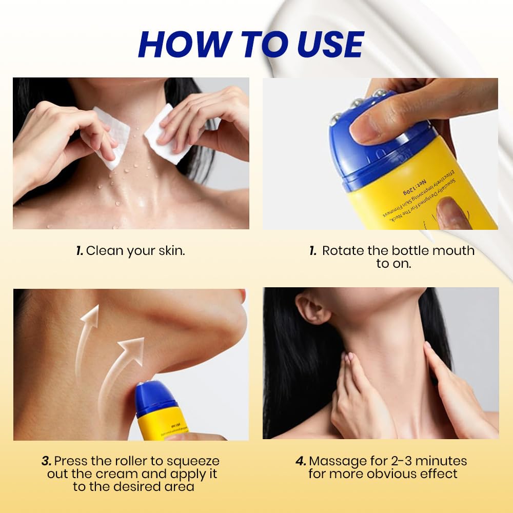 KOEC hydrating neck cream packaging back view with directions and key ingredients