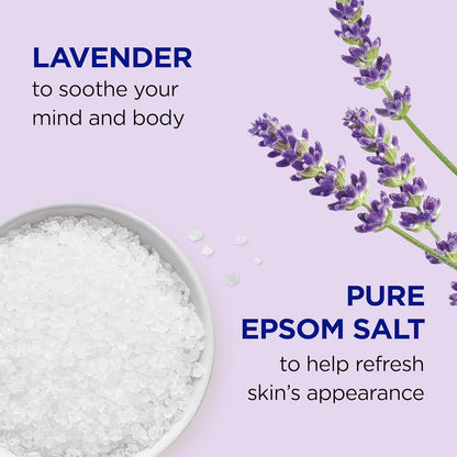Dr Teal's foaming bath thirty four fluid ounces bottle with lavender essential oil details