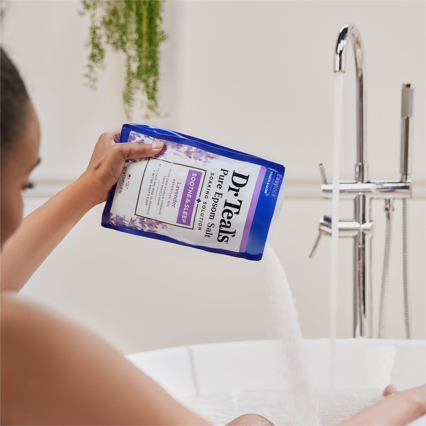 Dr Teal's sleep and soothe lavender wellness combo pack on a clean background
