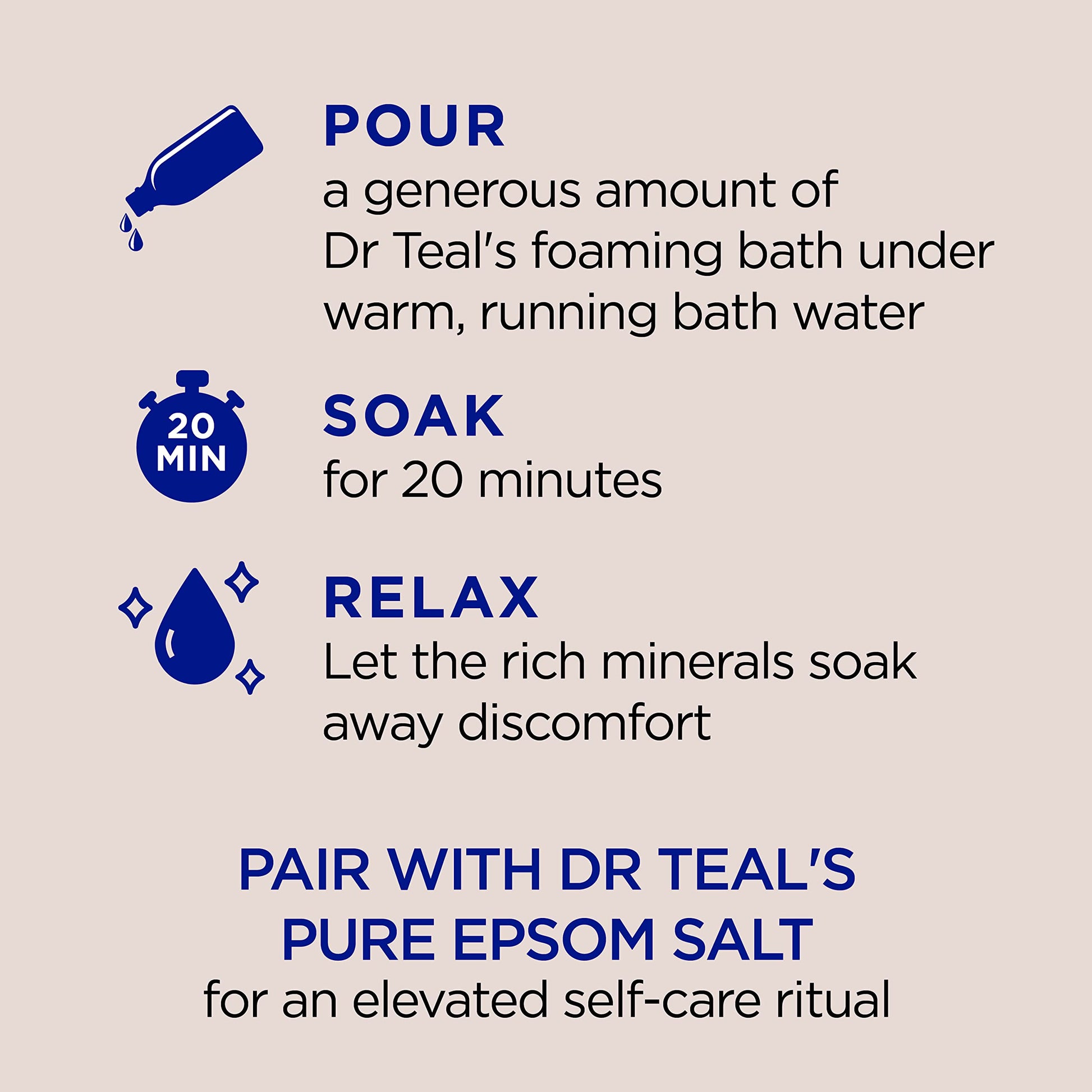 Nourish and Protect foaming bath solution by Dr Teal's for dry skin