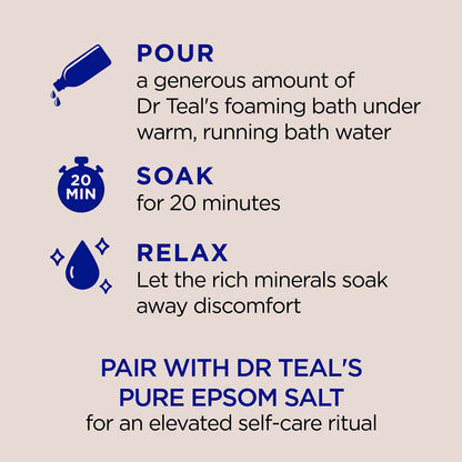 Nourish and Protect foaming bath solution by Dr Teal's for dry skin