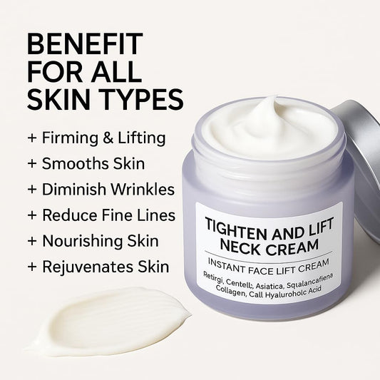 Amzeye Neck Cream application on neck and decollete