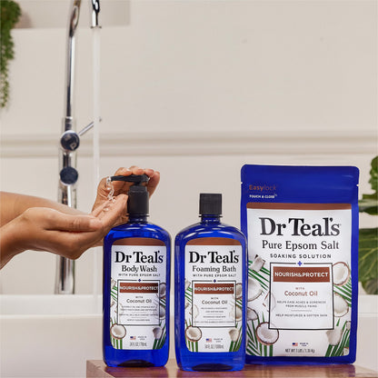 Dr Teal's luxury home spa bubble bath formula for sore muscles