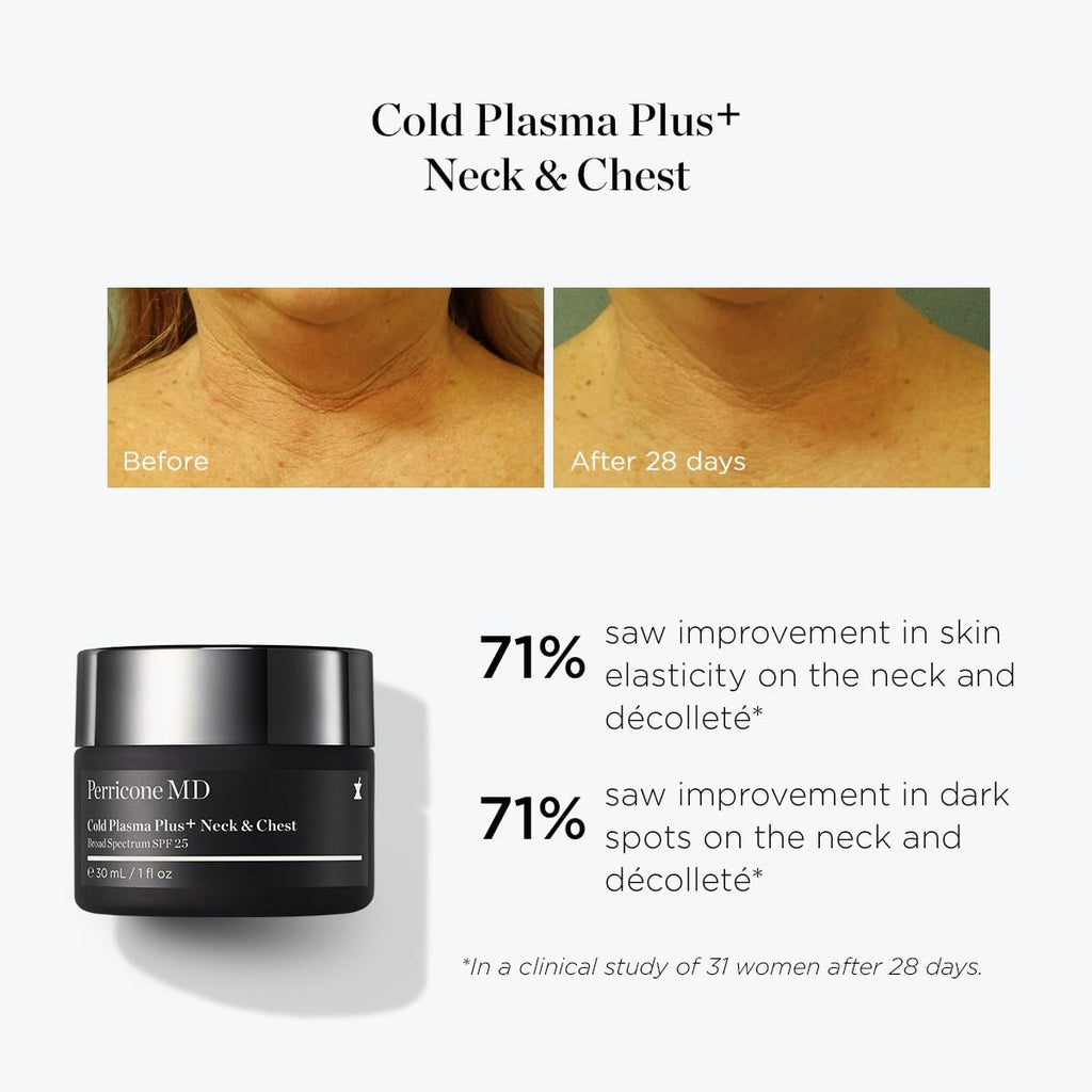 Perricone MD Cold Plasma Plus+ anti aging neck treatment product label details