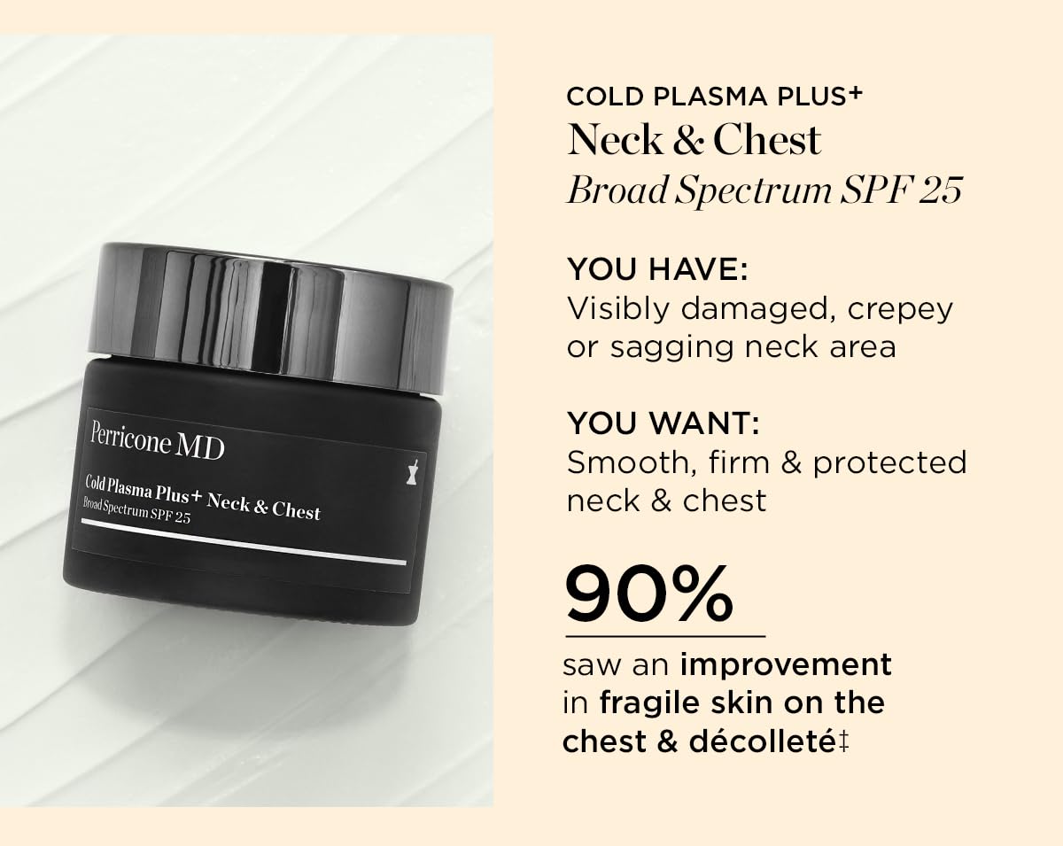 Perricone MD Cold Plasma Plus+ neck cream label detail