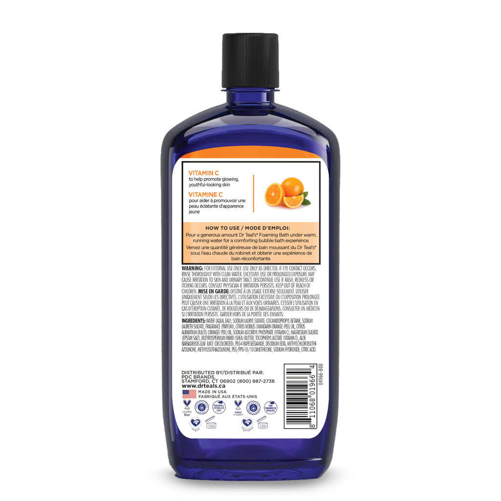 Lifestyle image of rich bubbles created by Dr Teal's foaming bath formula