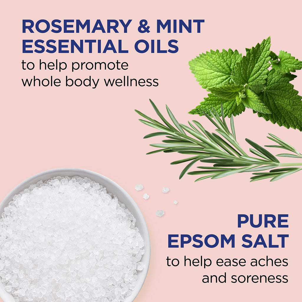 Close up of rosemary and mint essential oil graphics on packaging