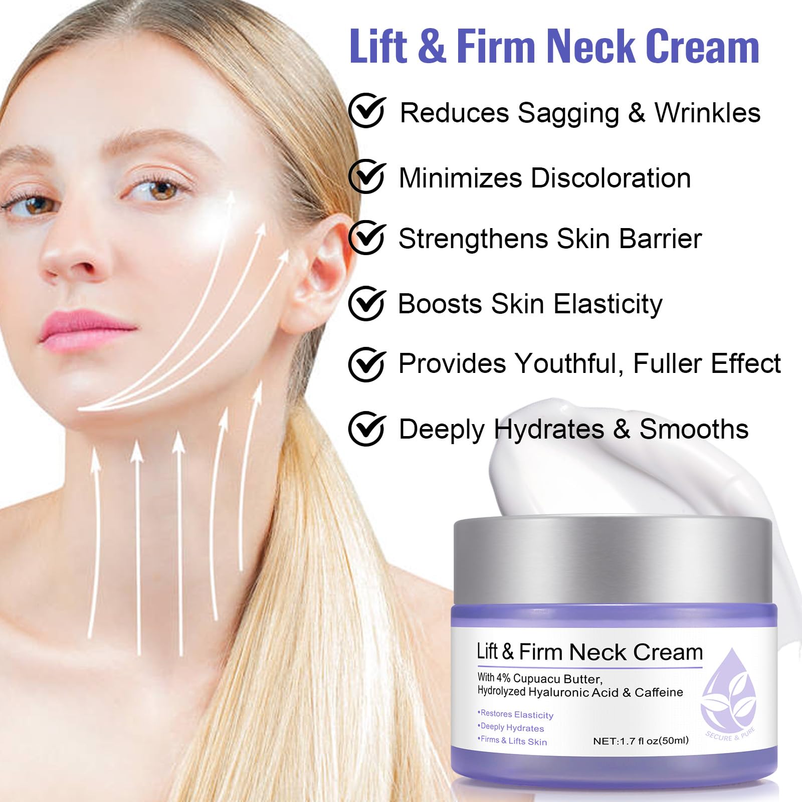 Layyin Mart neck firming cream label details