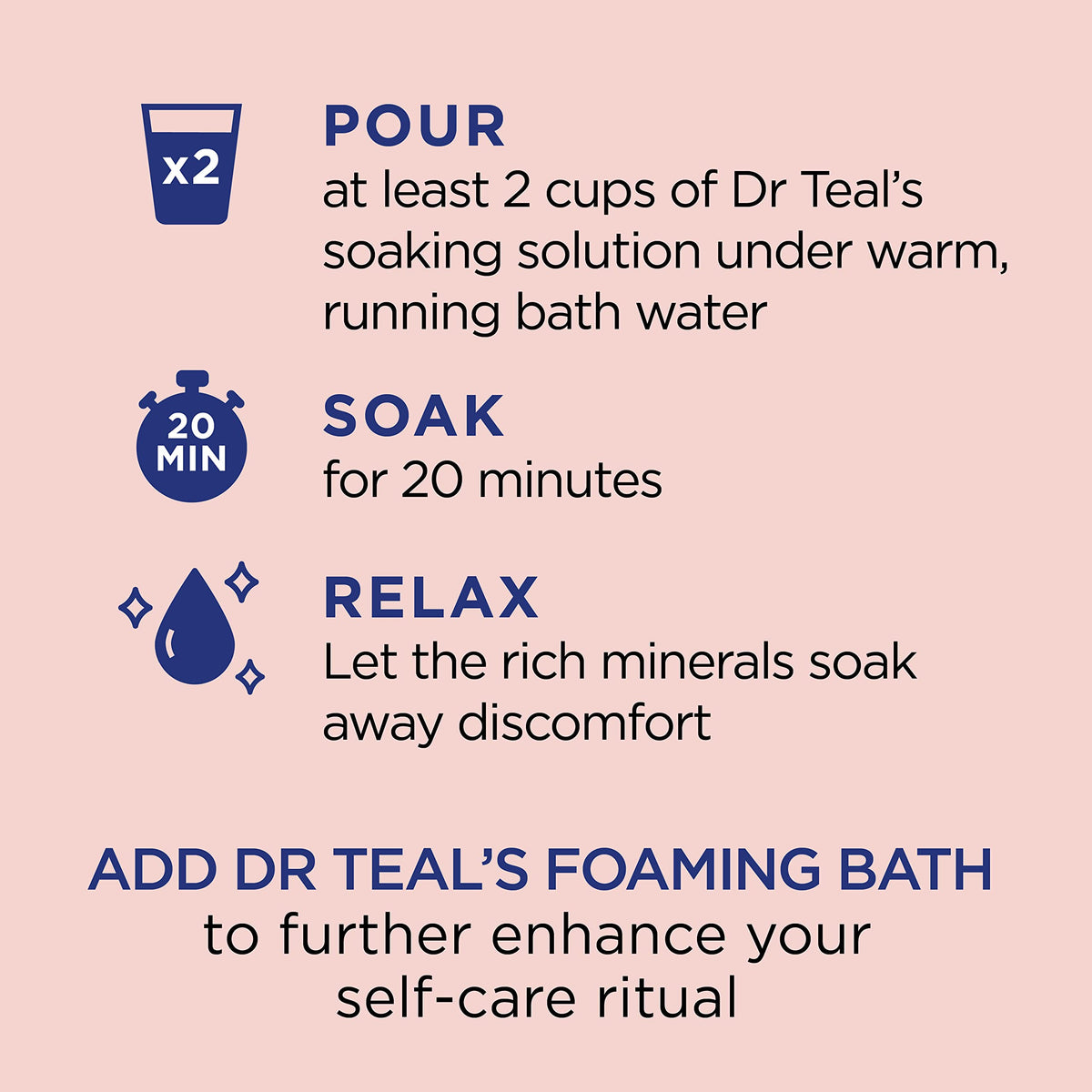 Pack of four Dr Teal's epsom salt bags displayed together