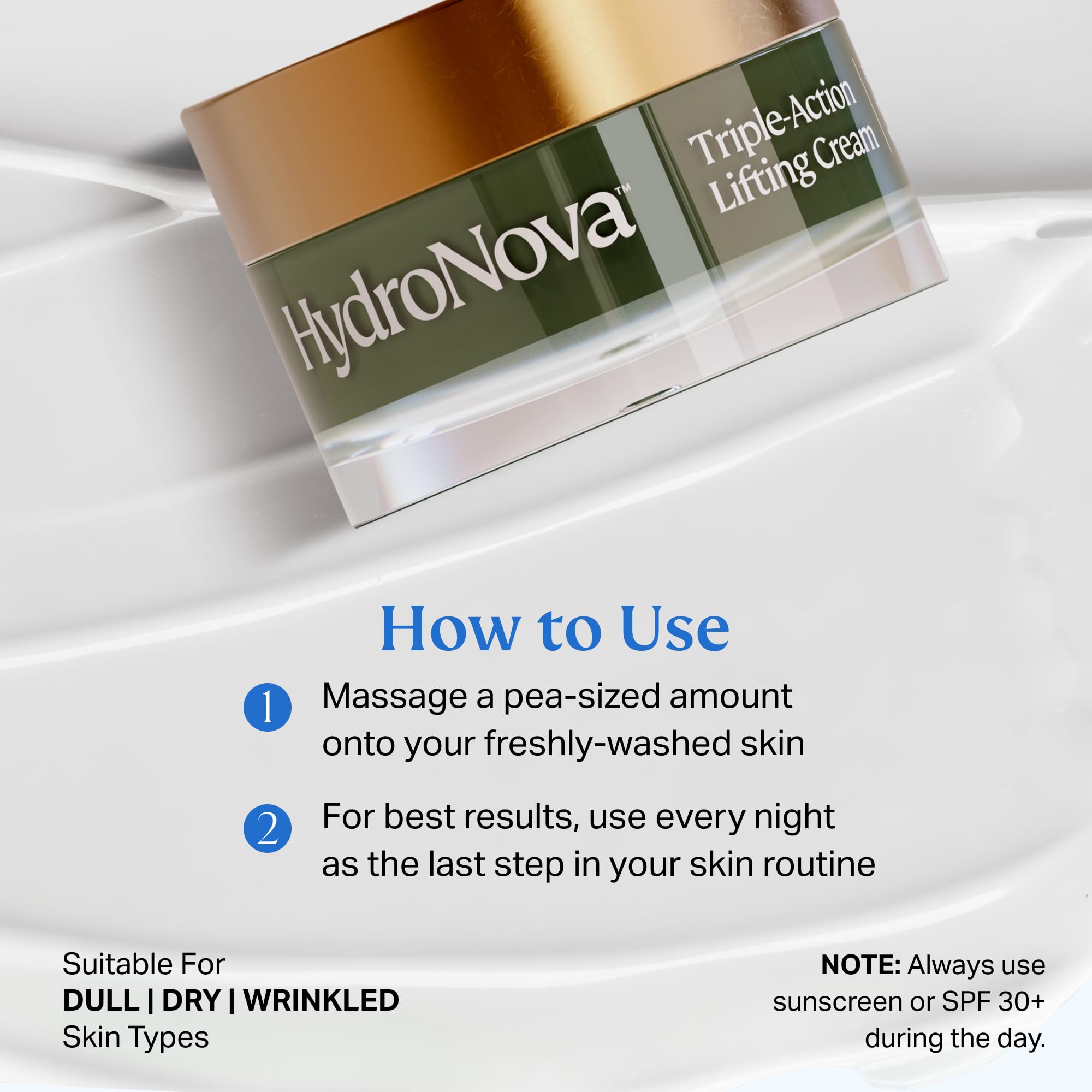 Hydronova retinol moisturizer label details and ingredients