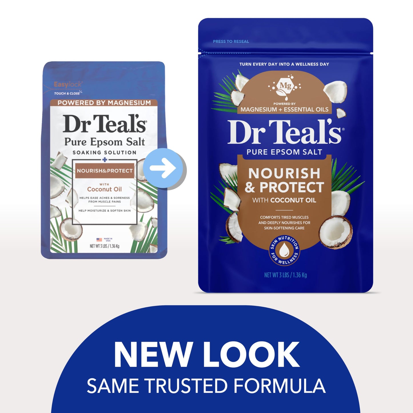 Back label view of Dr Teal's Nourish and Protect soaking solution showing instructions for premium home spa experience