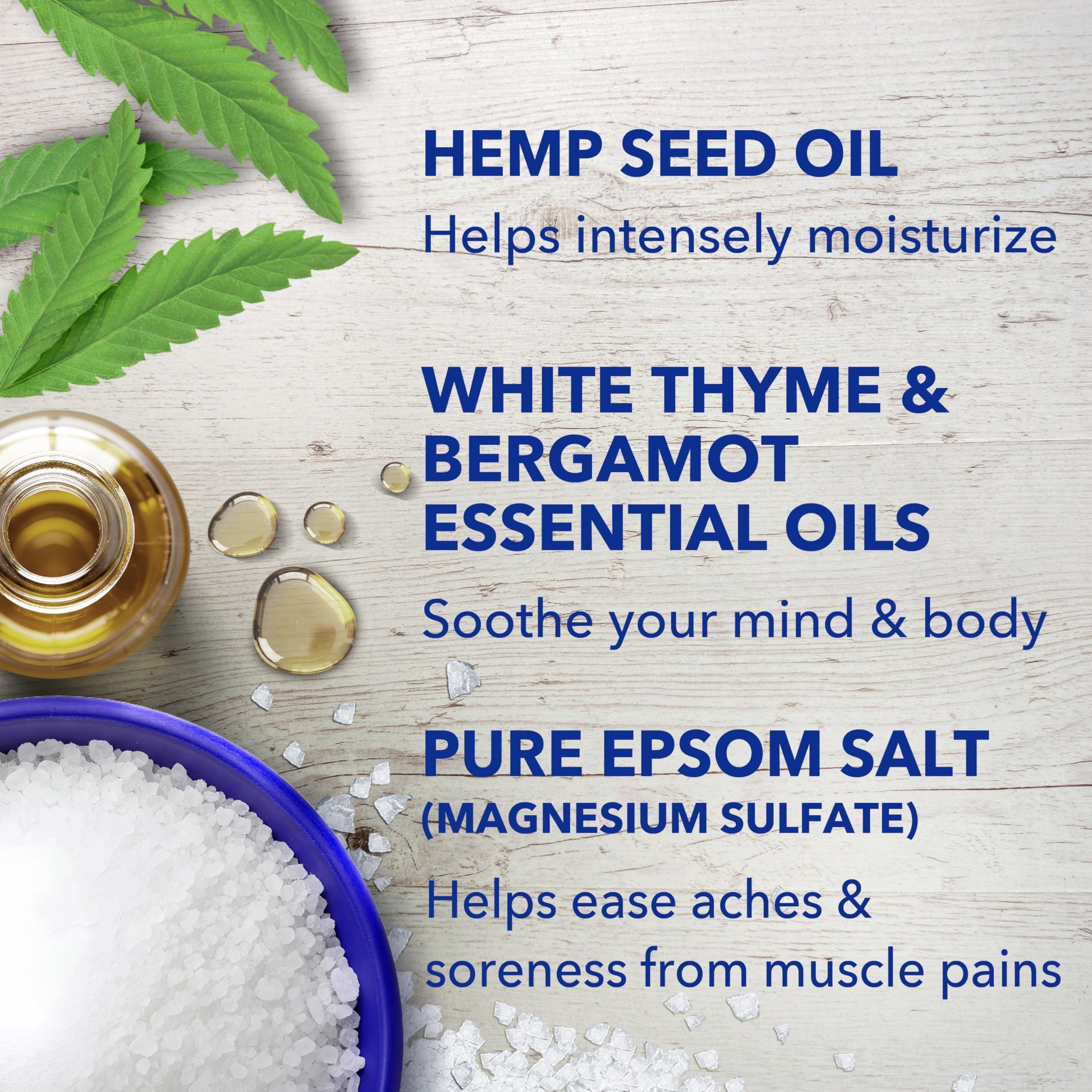 Dr Teal's three pound bag of cannabis sativa seed oil muscle soaking solution
