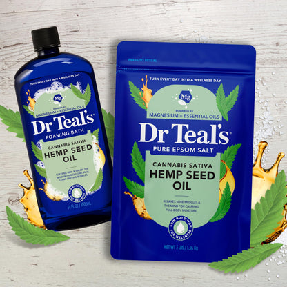 Authentic USA imported Dr Teal's hemp seed oil magnesium soak for Indian consumers