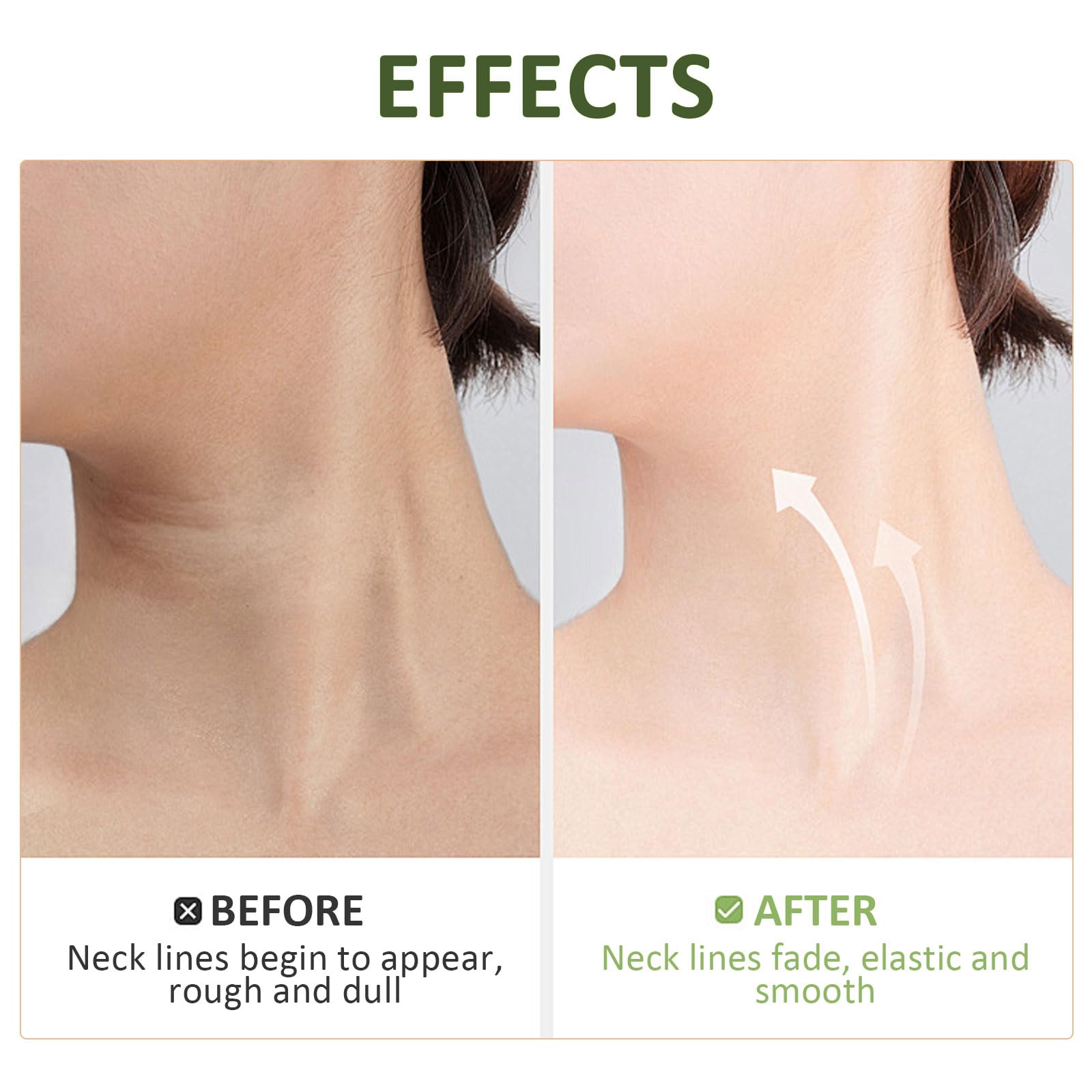 PEAQ peptide cream being rolled in an upward motion along the jawline for a lifting effect.