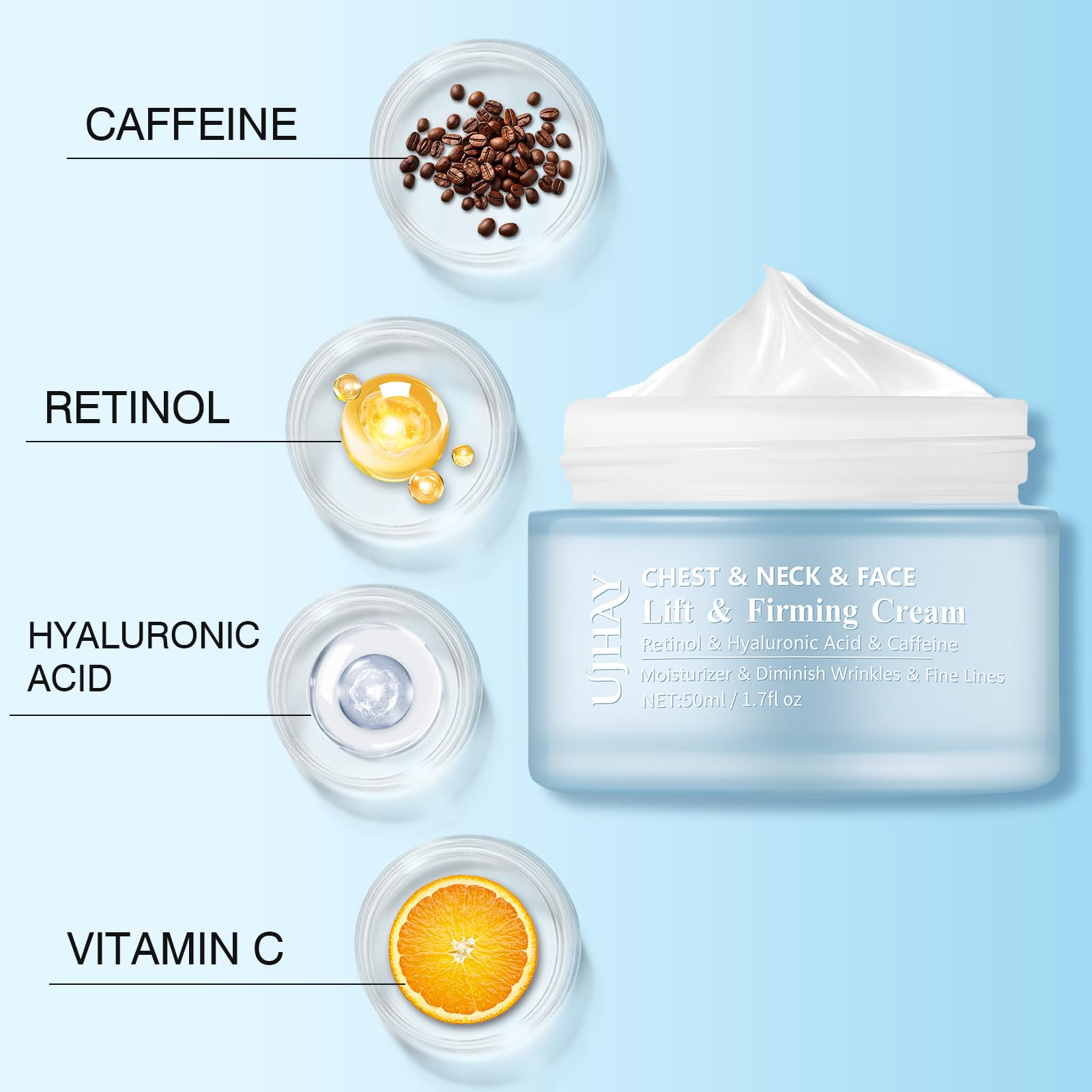 Ujhay Retinol Neck Cream 50 milliliter container