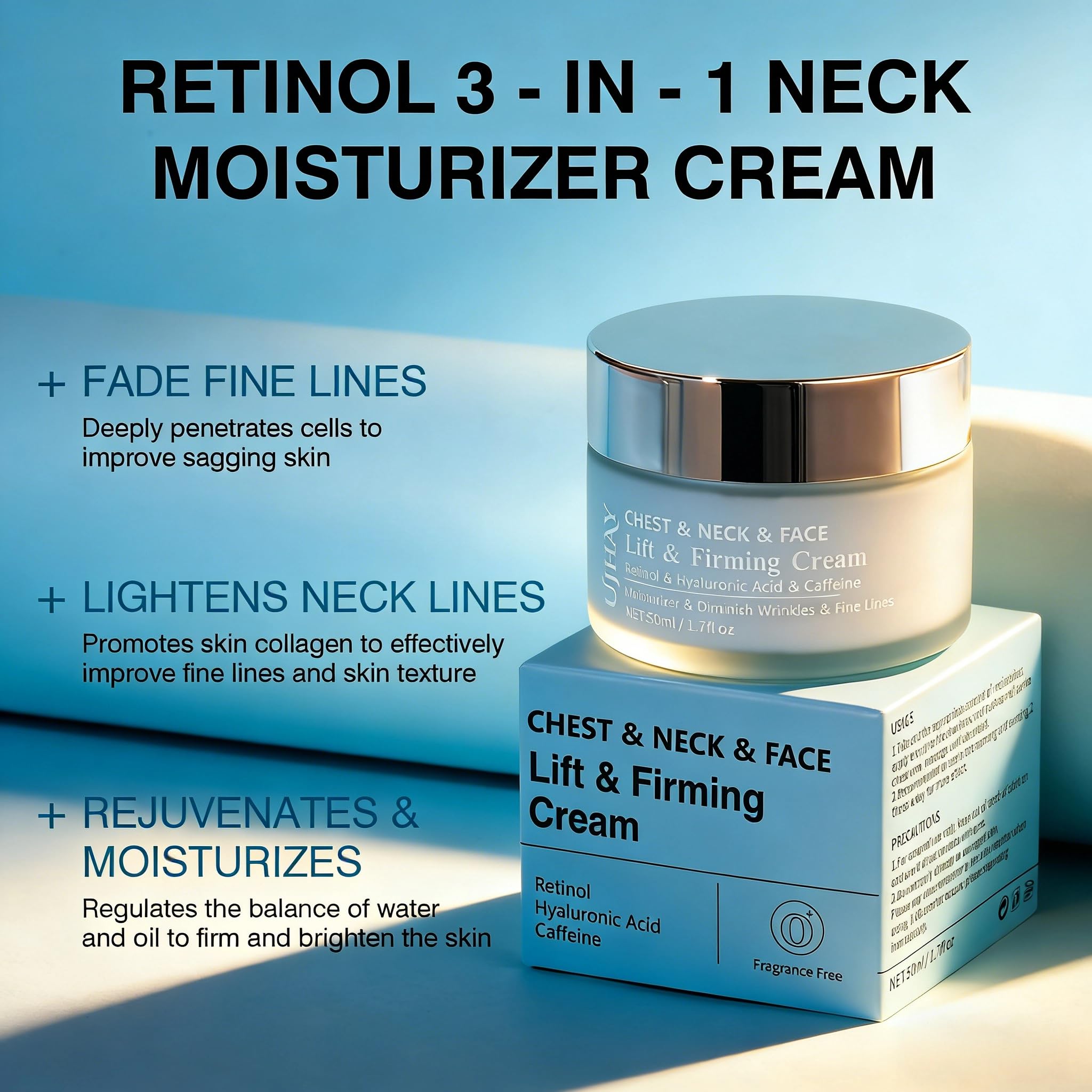 Back label of Ujhay Retinol Neck Firming Cream