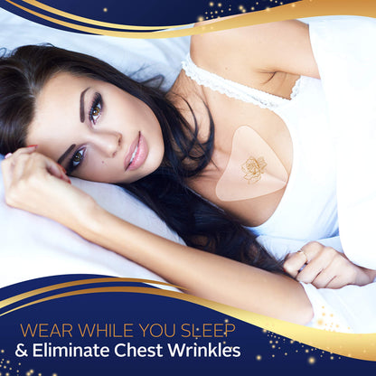 PureSkin silicone chest patches applied to décolleté