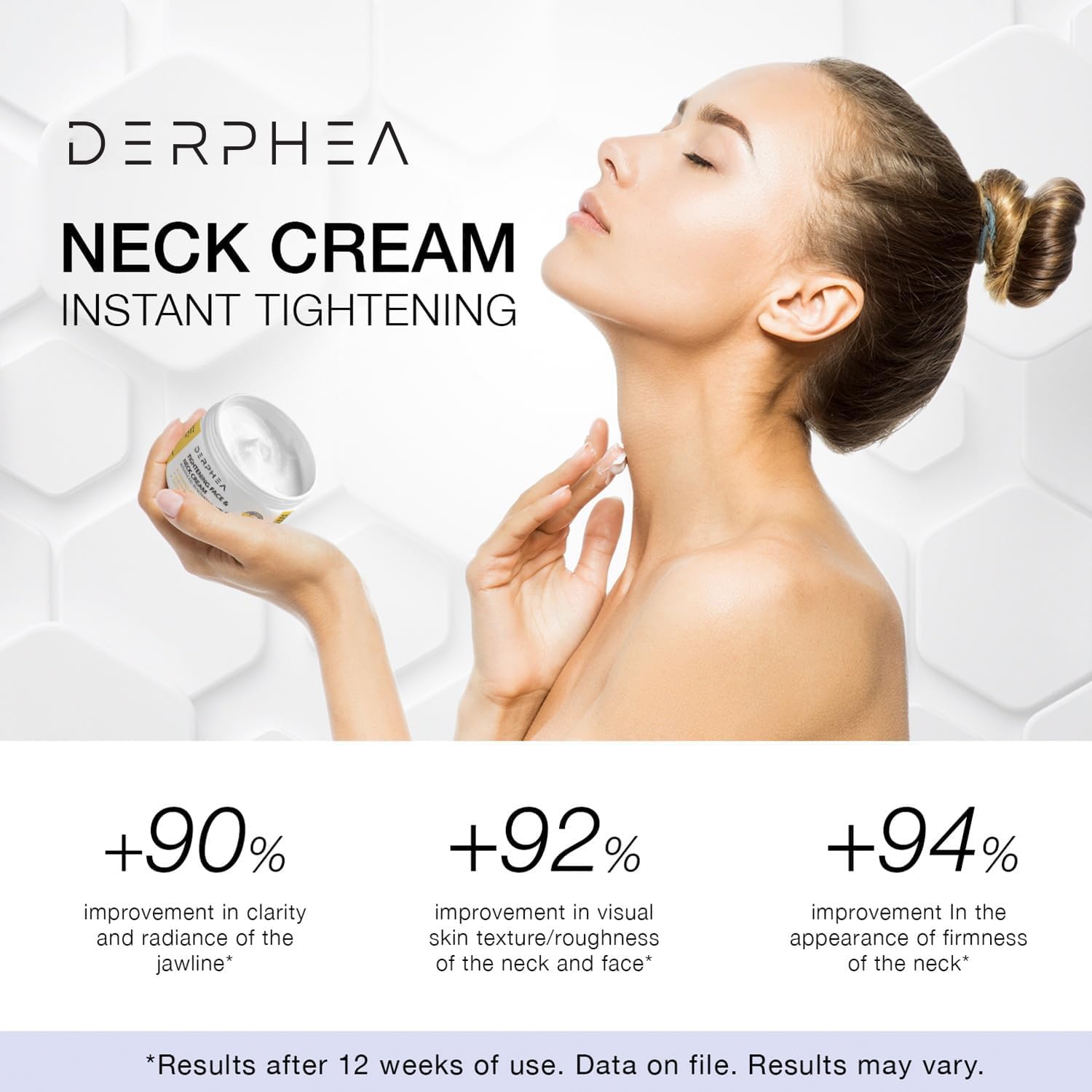 Derphea neck cream packaging showing 1.7 fluid ounce size