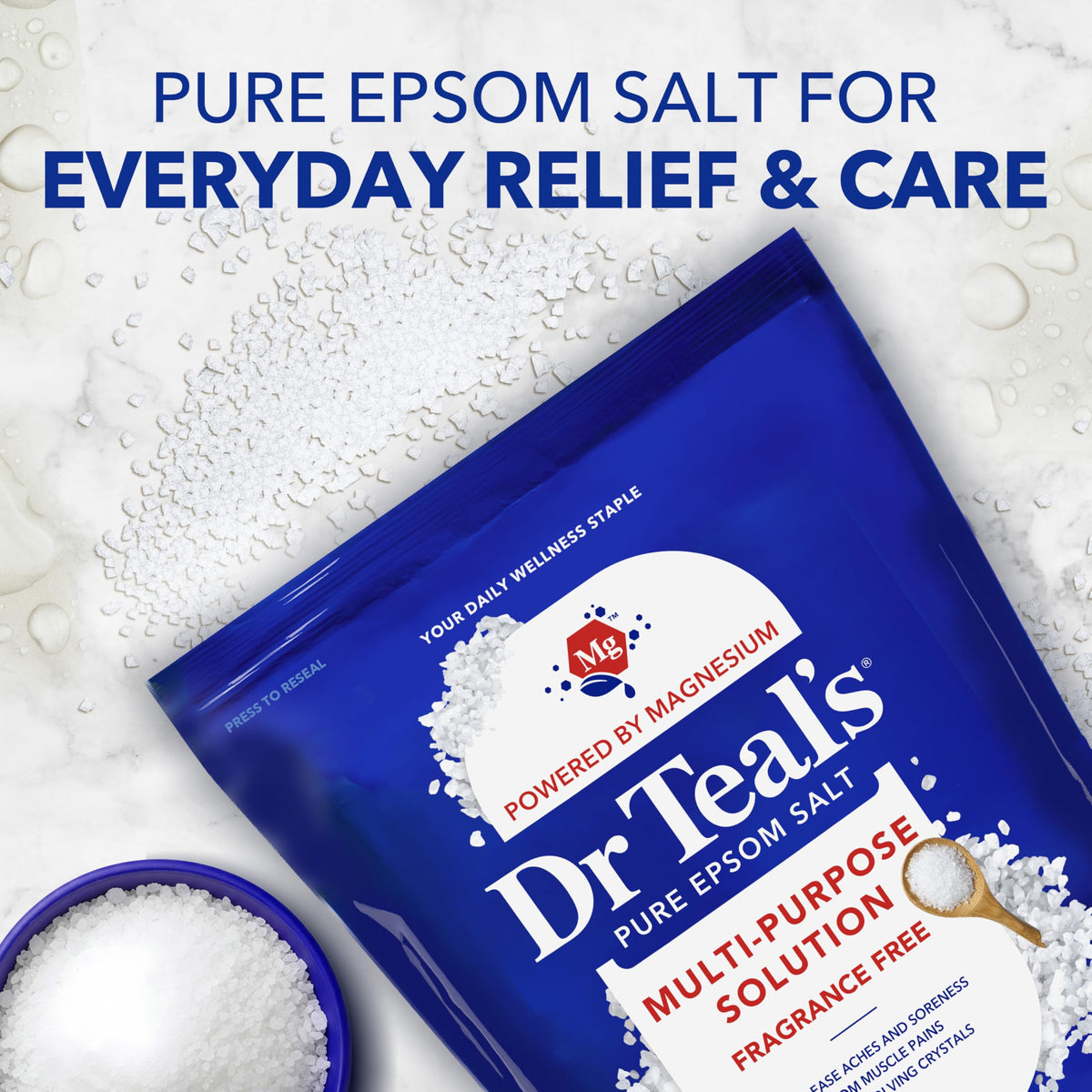 Authentic USA imported Dr Teal's bath salts close up view