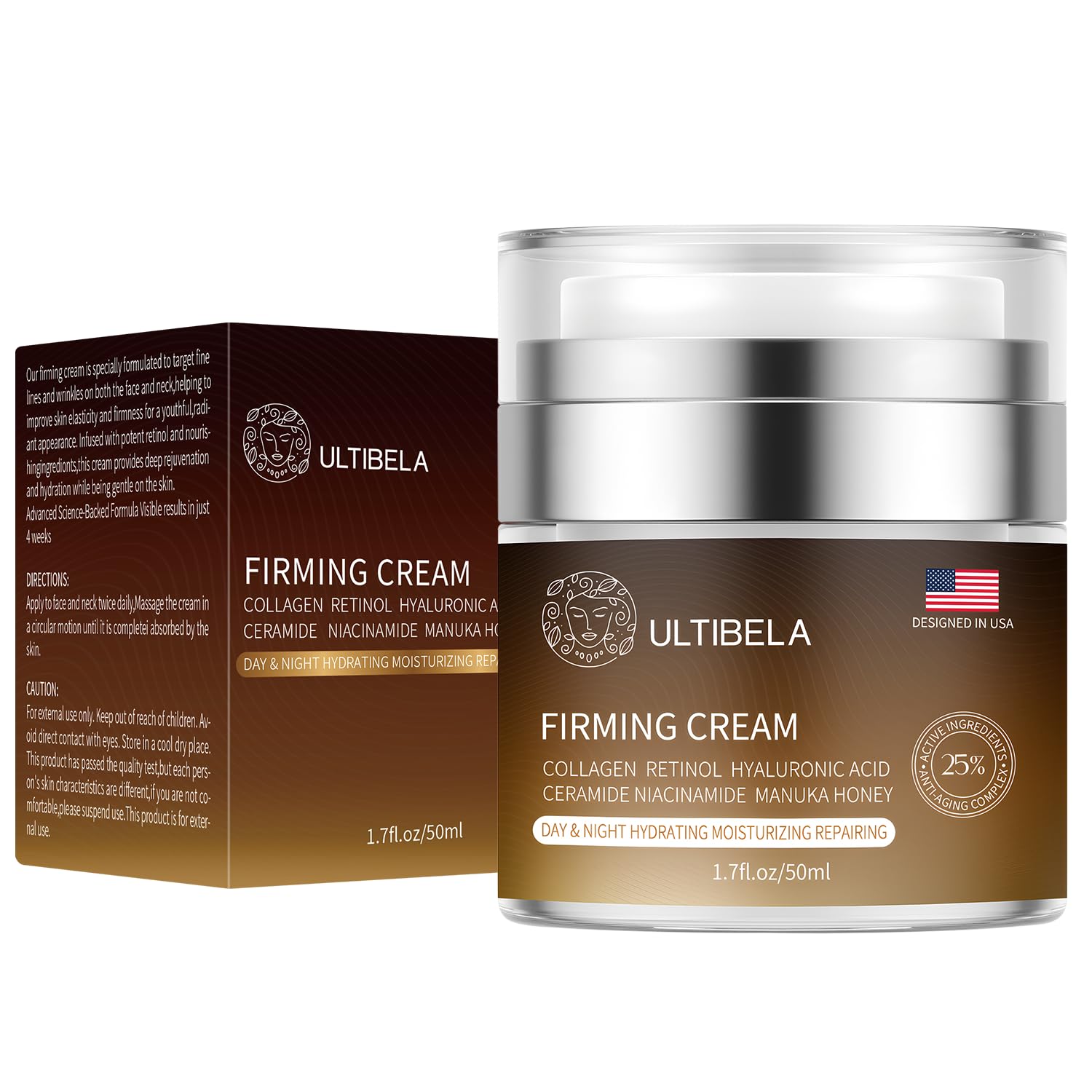 Applying Ultibela neck lifting cream to décolleté