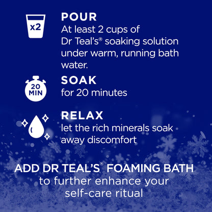 Dr Teal's Magnesium Soaking Solution Snowy Night limited edition bag displaying Easylock top