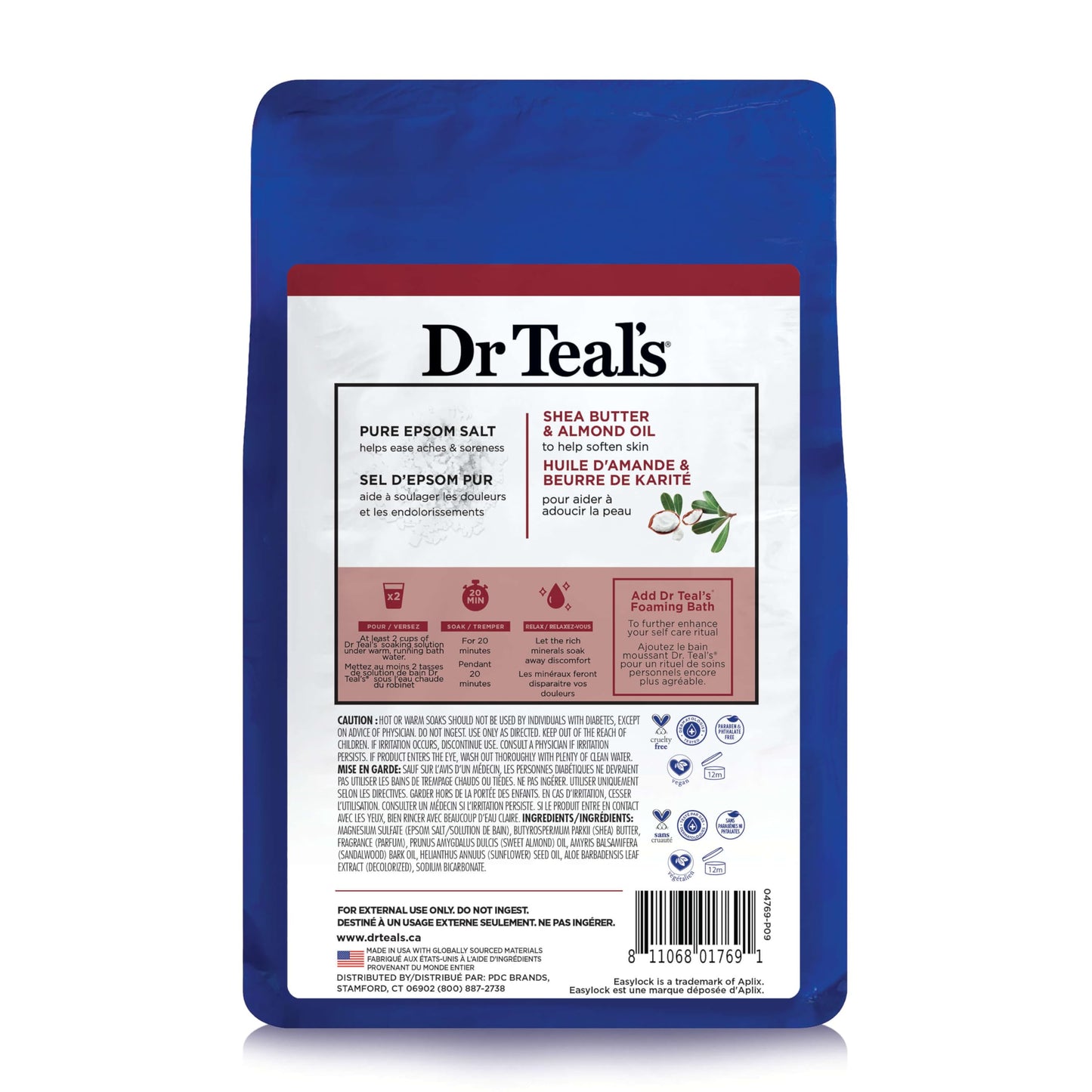 Dr Teal's pure magnesium sulfate soaking solution for muscle relief and relaxation