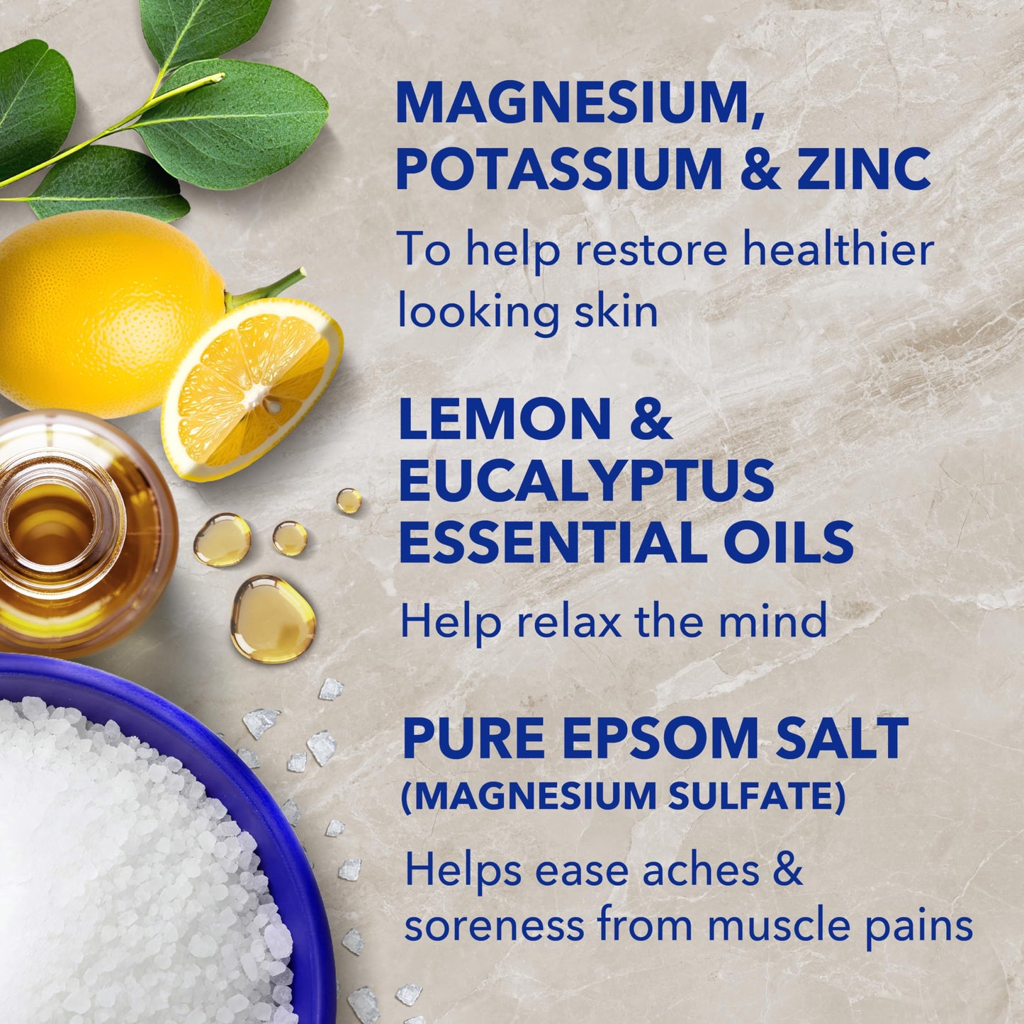 Dr Teal's Epsom salt with orange and ginger essential oils for muscle recovery.